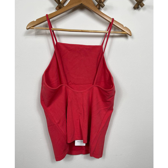 REISS Effie Ribbed Tank Top in Coral Size M - Picture 4 of 9